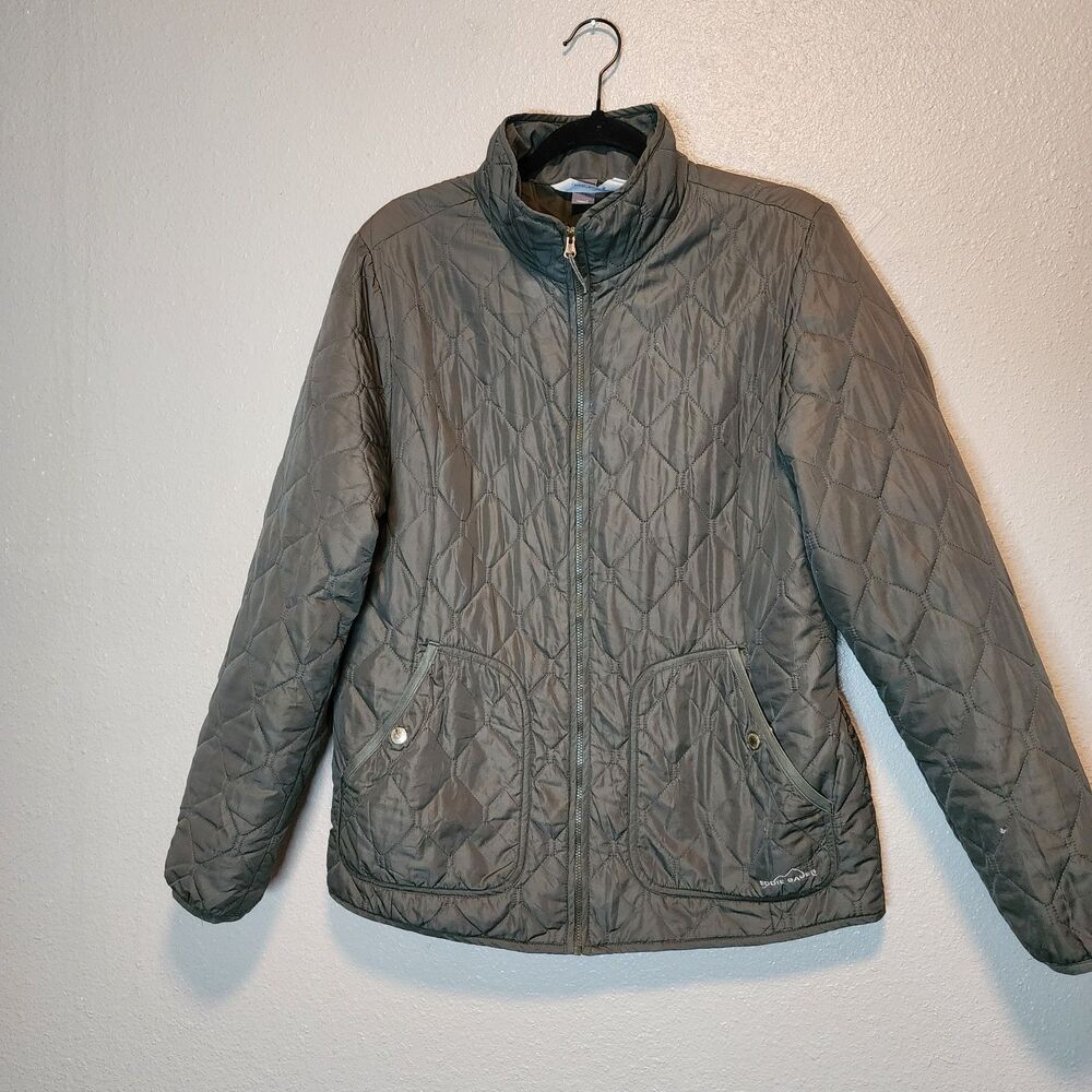 Eddie Bauer Olive Green Quilted Diamond Lightweight Jacket (Women’s L)